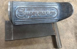 Supermarine Spitfire X4009 original refurbished rudder pedal at Airframe Assemblies -The Pat Hughes Spitfire is owned by Hunter Fighter Collection