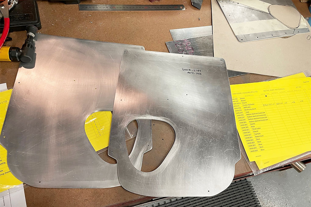 Supermarine Spitfire X4009 baffle plate made by Airframe Assemblies for Hunter Fighter Collection at Scone NSW