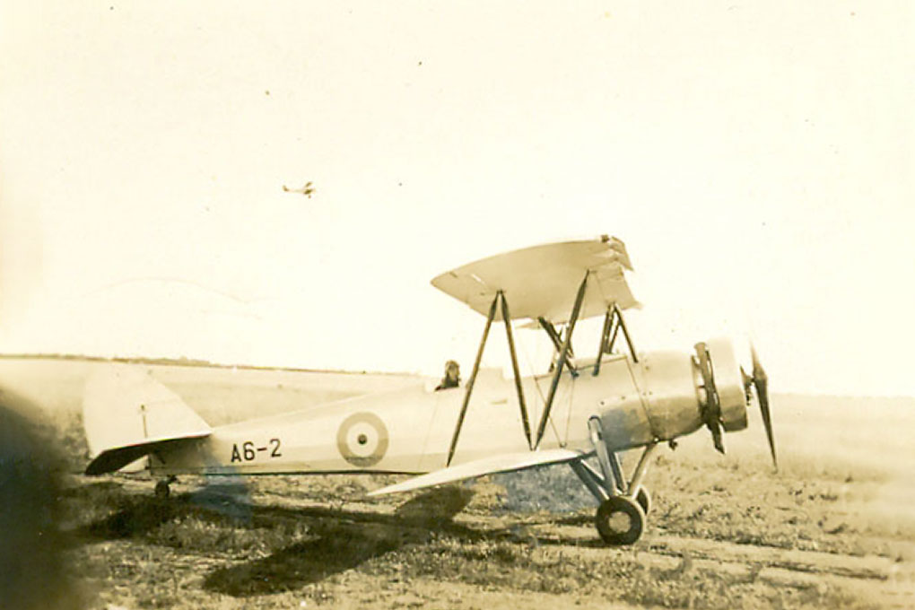 Avro Cadet at Point Cook circa 1936 taken by Pat Hughes, Spitfire X4009 pilot