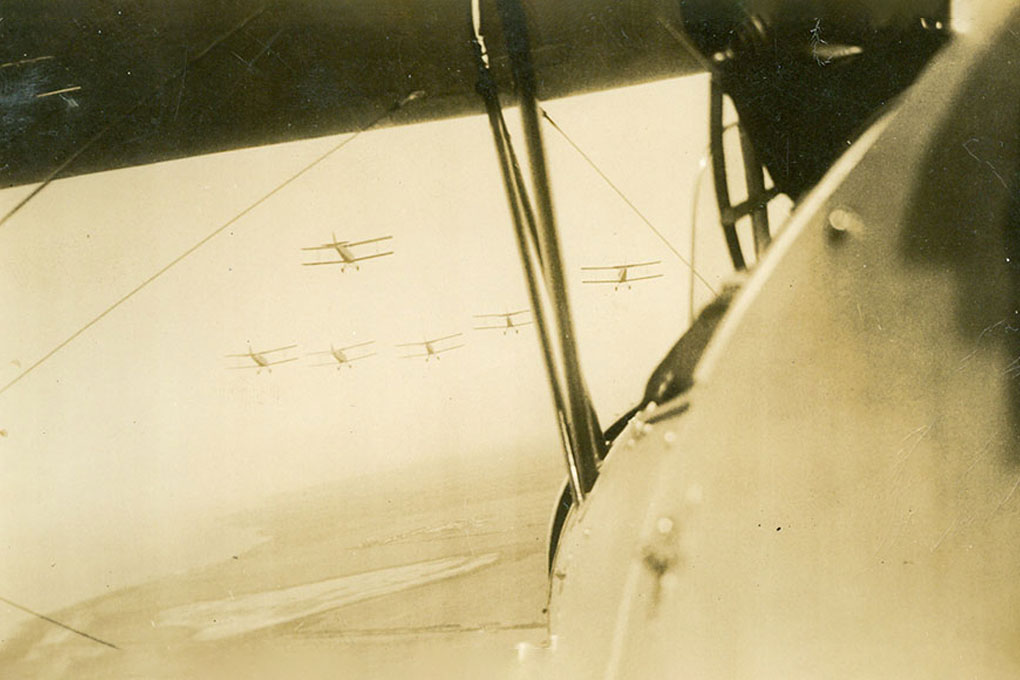Paterson Clarence Hughes takes photos of Avro Cadet formation at Point Cook Victoria